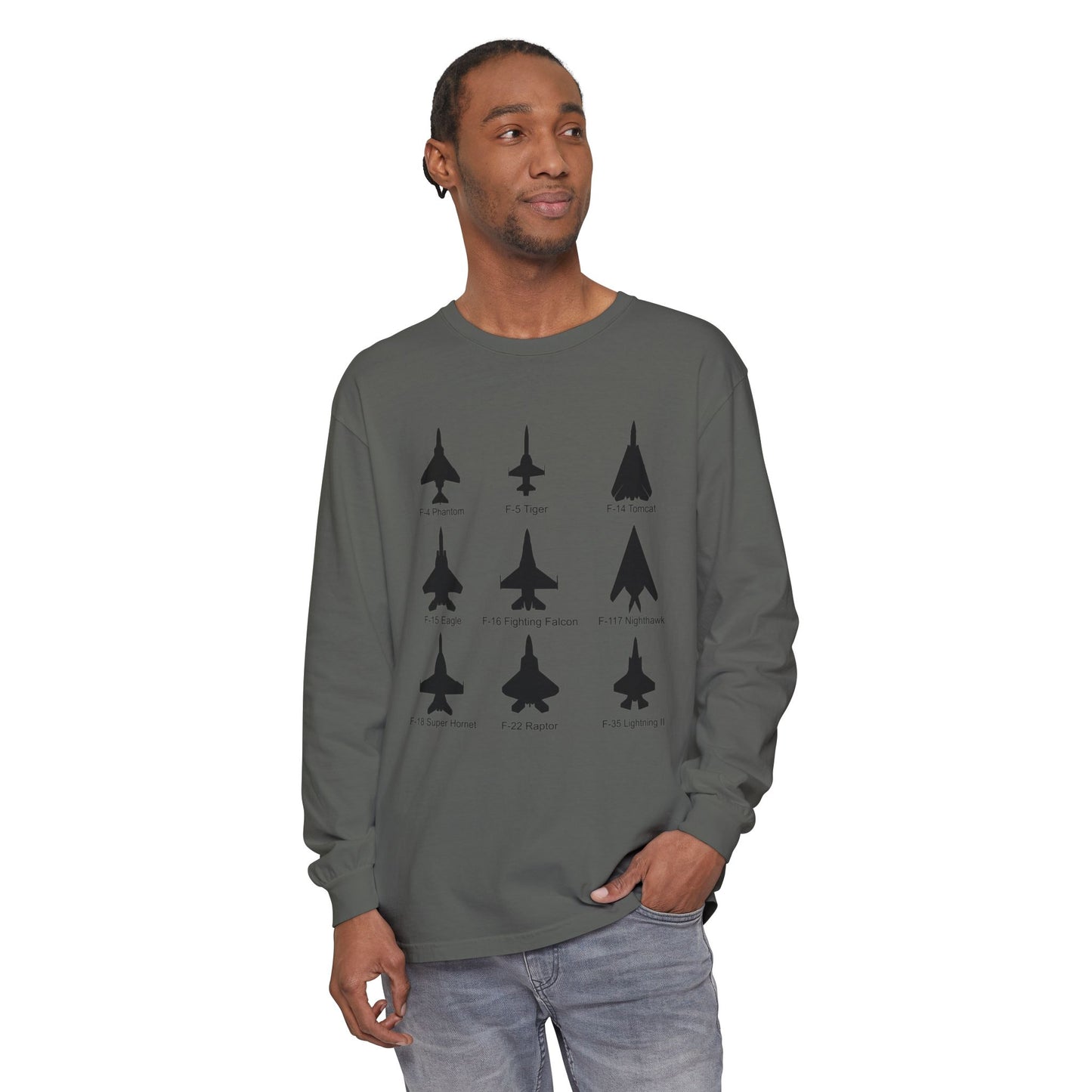 United States Fighter Jets Graphic Long Sleeve Tee