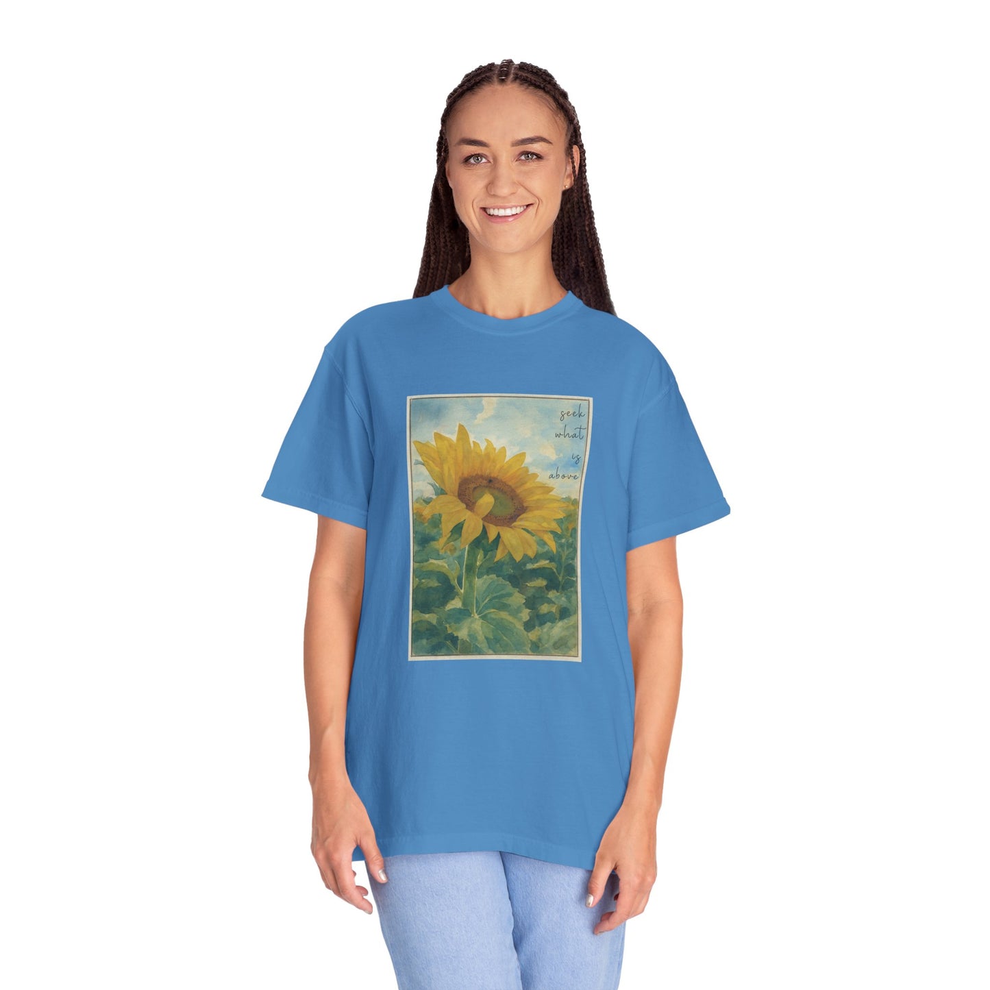 Sunflower (Seek what is Above) Watercolor T-Shirt