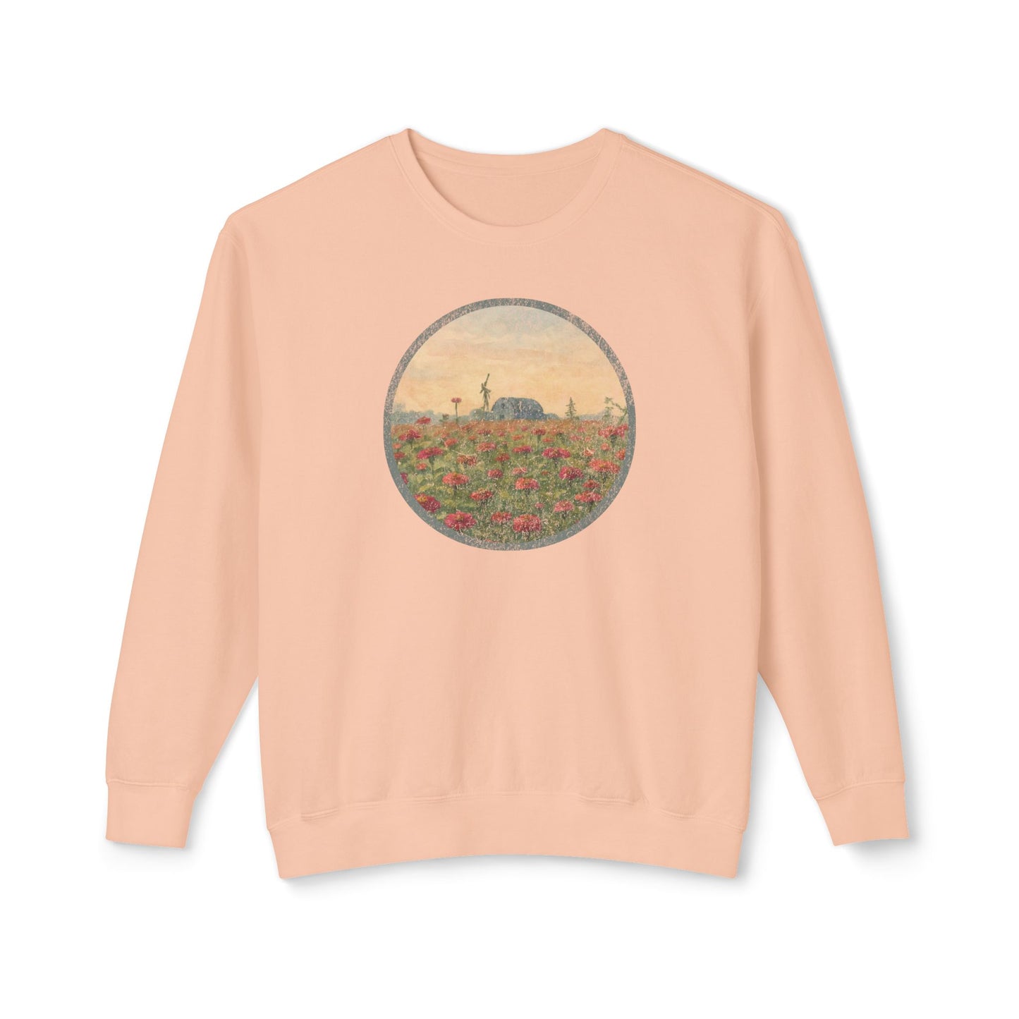 Field of Zinnias Graphic Lightweight Sweatshirt