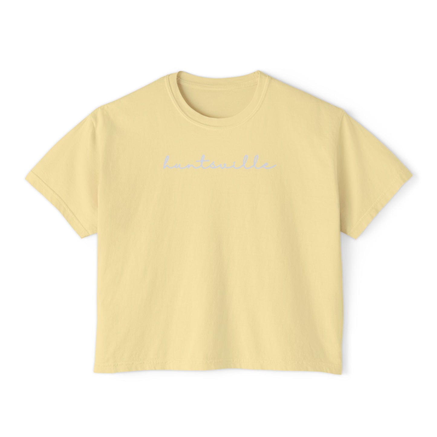 Huntsville Script Women's Boxy Crop T-Shirt
