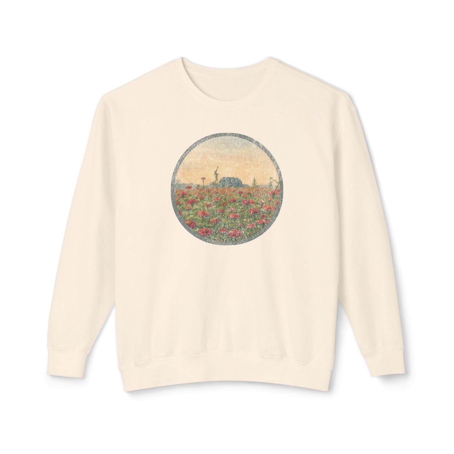 Field of Zinnias Graphic Lightweight Sweatshirt