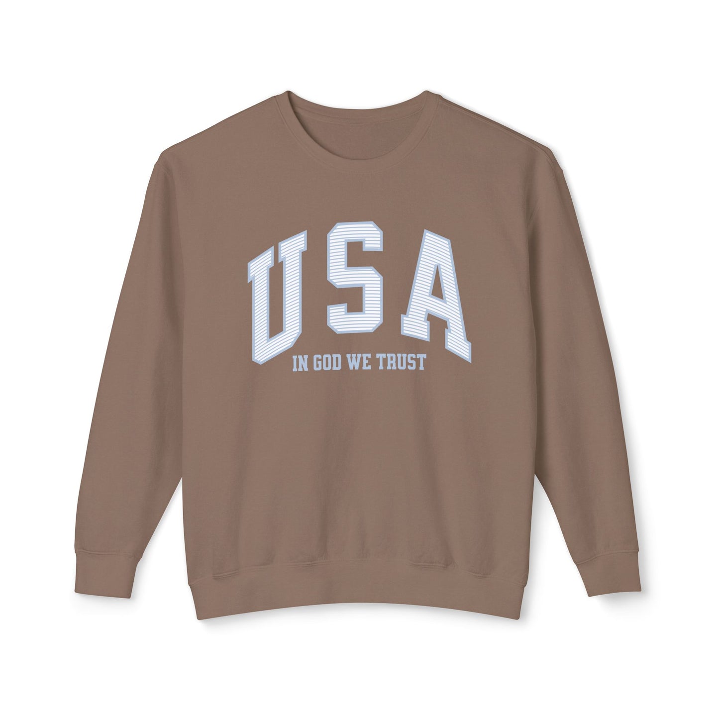 USA Striped In God We Trust Lightweight Sweatshirt - Blue Version