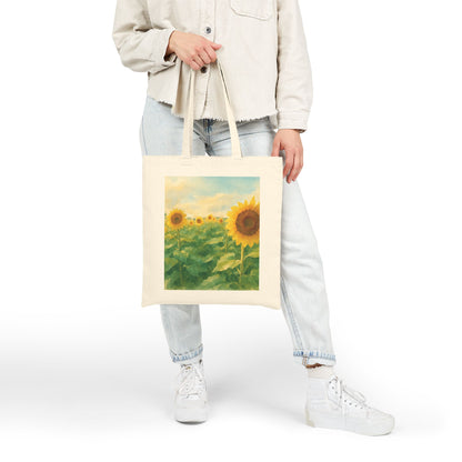 Sunflower Field Watercolor Tote