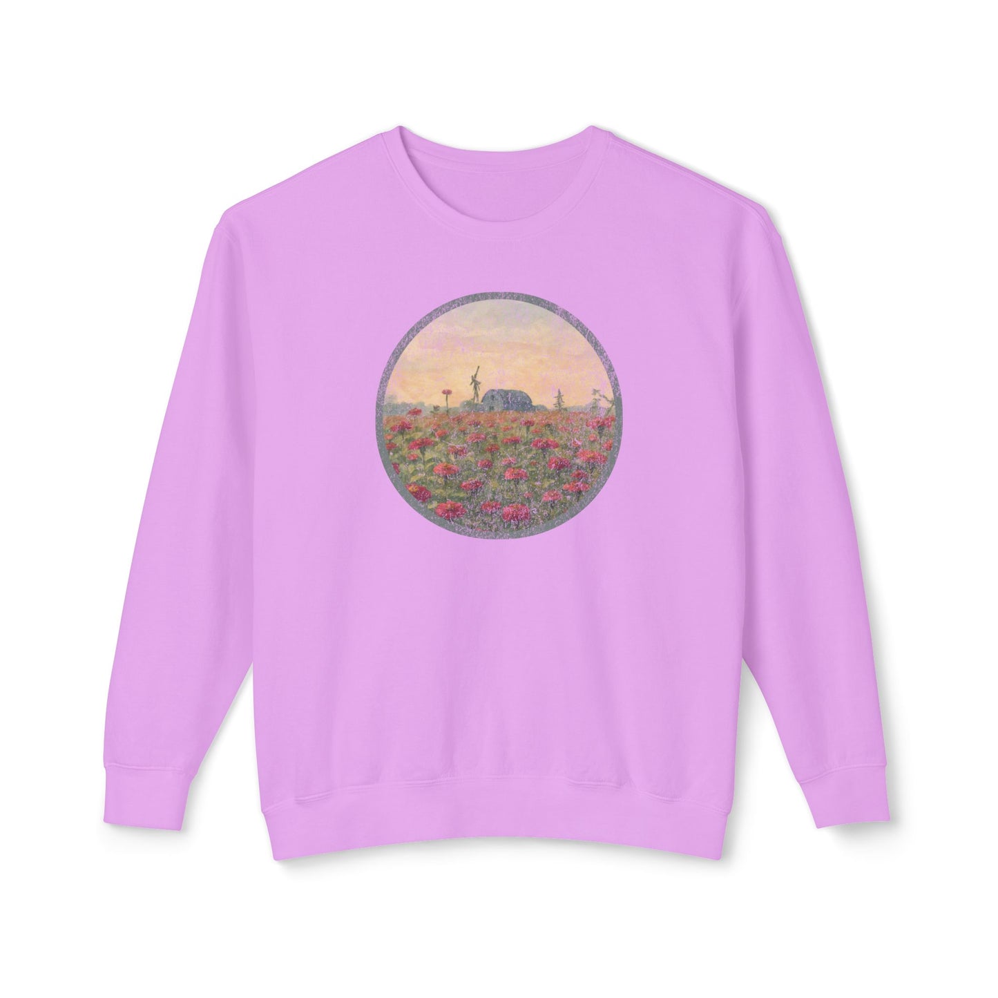 Field of Zinnias Graphic Lightweight Sweatshirt