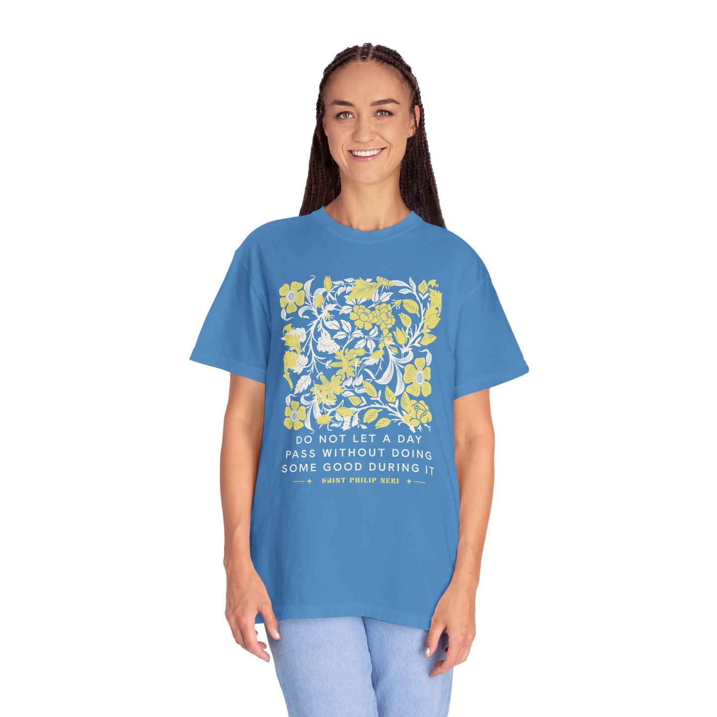 Saint Philip Neri Floral Graphic T-Shirt