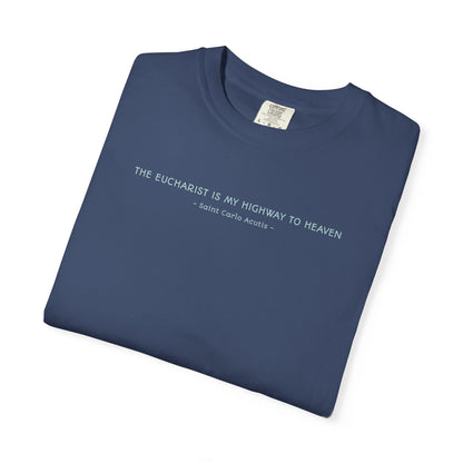 Saint Carlo Acutis - Eucharist Highway to Heaven - Graphic T-Shirt