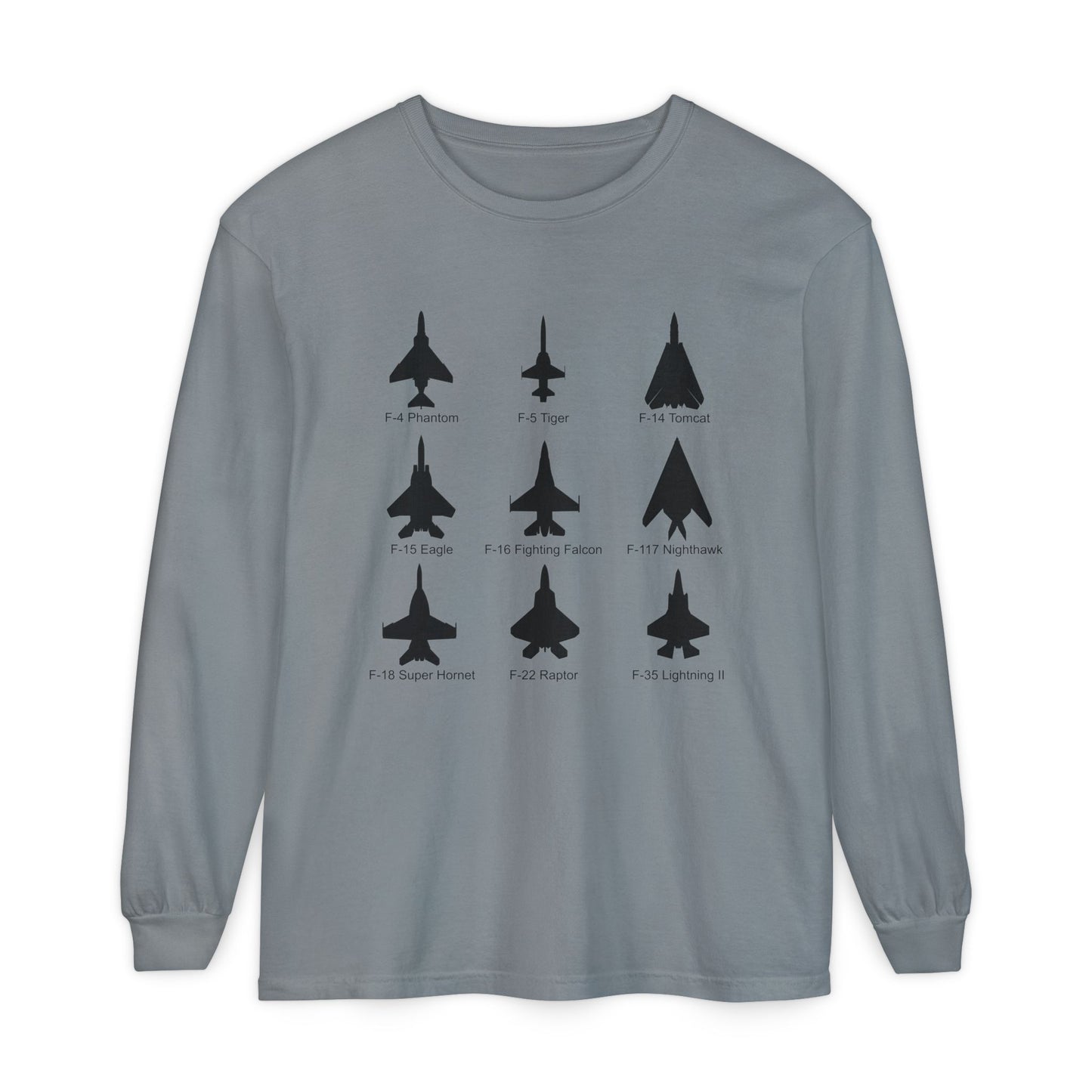 United States Fighter Jets Graphic Long Sleeve Tee