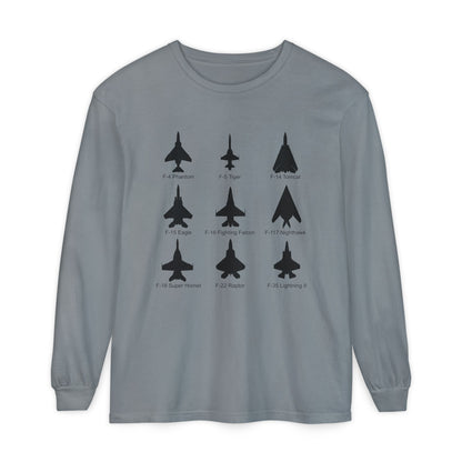United States Fighter Jets Graphic Long Sleeve Tee