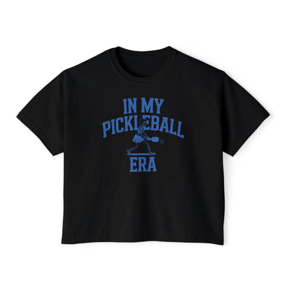 Pickleball Era Skeleton Women's Boxy Crop Tee