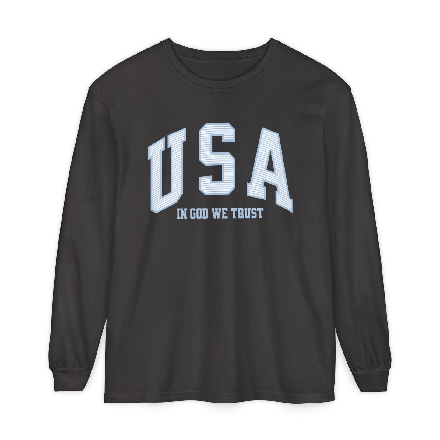 USA Striped In God We Trust Long Sleeve T-Shirt