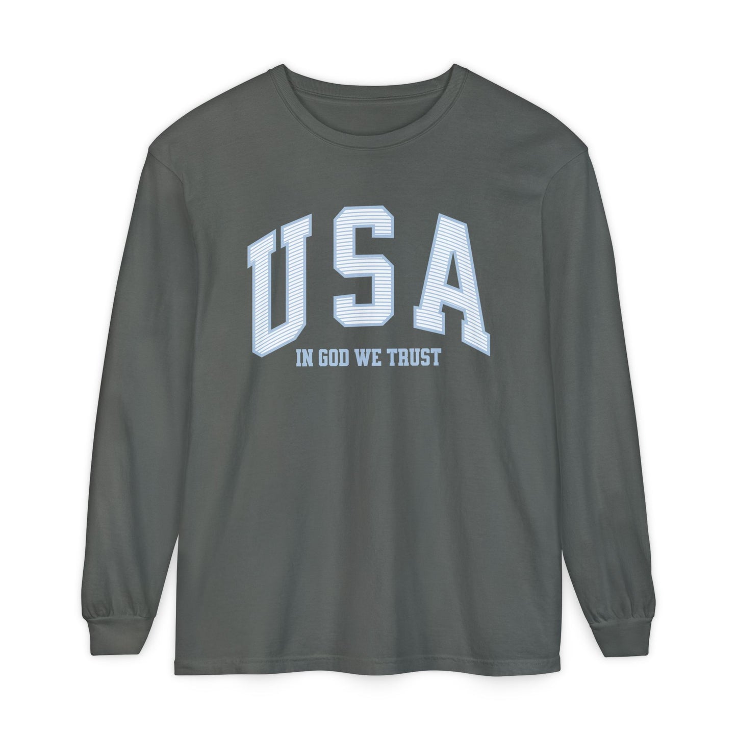 USA Striped In God We Trust Long Sleeve T-Shirt