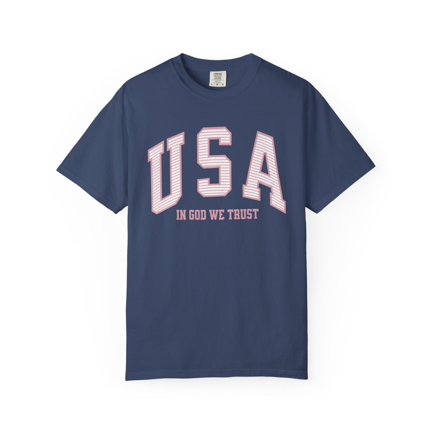 USA - In God We Trust - Distressed Stripe T-Shirt