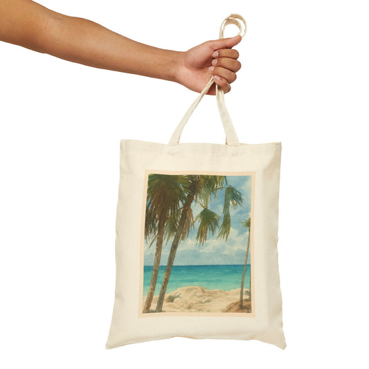 Tropical Beach Watercolor Tote