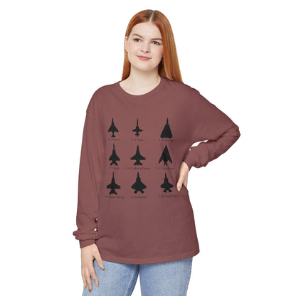 United States Fighter Jets Graphic Long Sleeve Tee