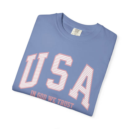 USA - In God We Trust - Distressed Stripe T-Shirt