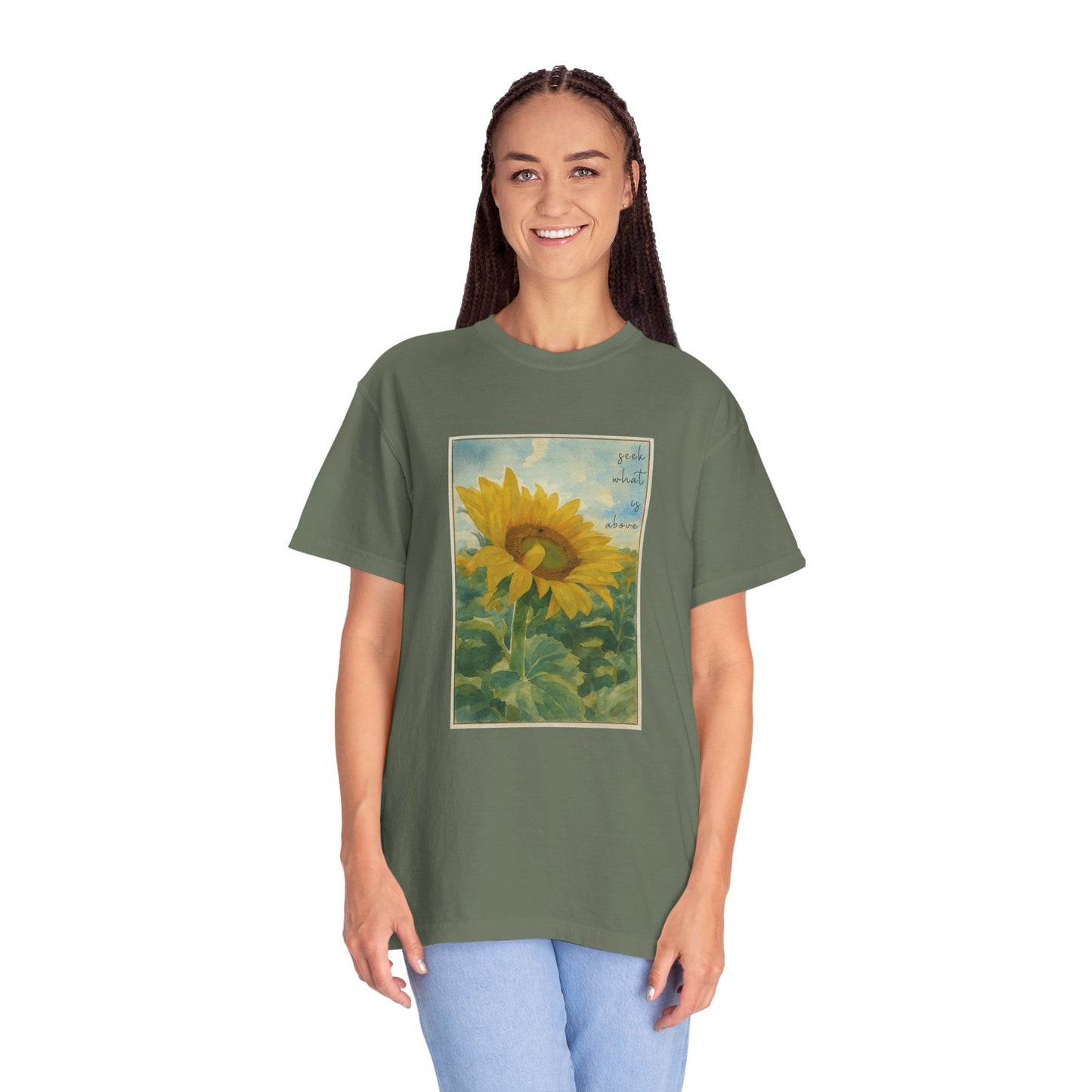 Sunflower (Seek what is Above) Watercolor T-Shirt