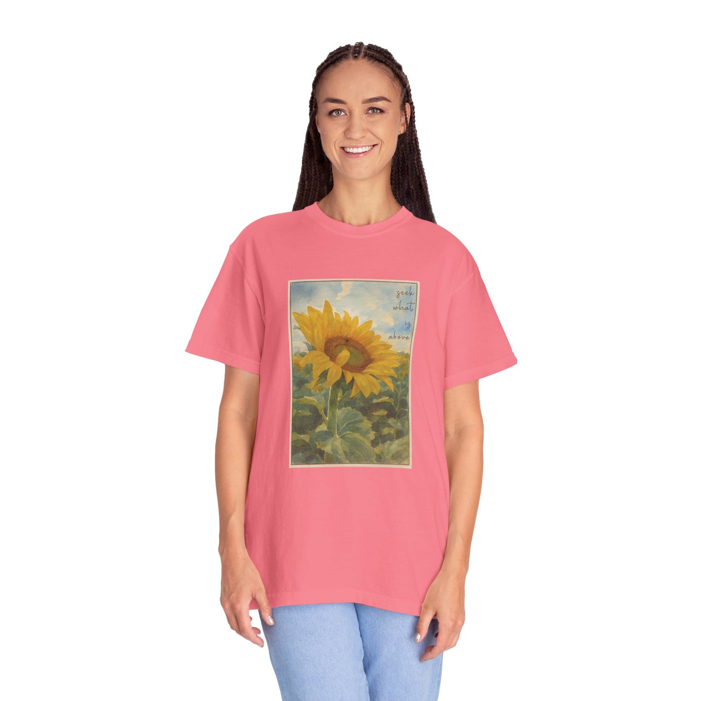 Sunflower (Seek what is Above) Watercolor T-Shirt