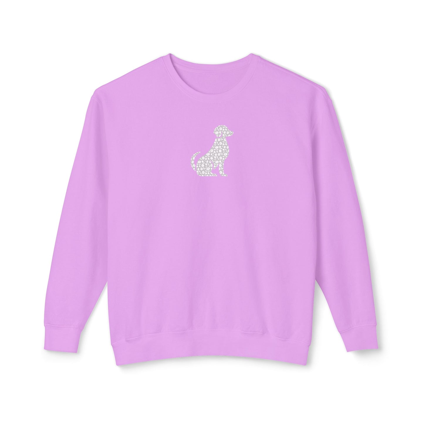 Dog Floral Silhouette Lightweight Sweatshirt