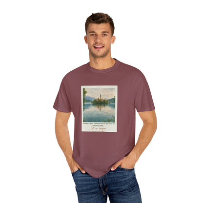 Lake Bled Watercolor Graphic with Saint Mother Teresa Quote T-Shirt