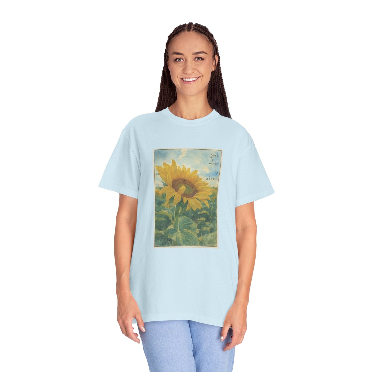 Sunflower (Seek what is Above) Watercolor T-Shirt