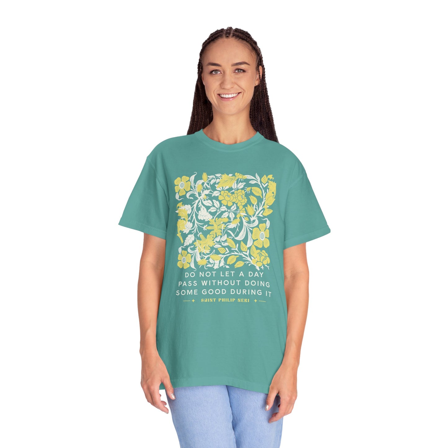 Saint Philip Neri Floral Graphic T-Shirt