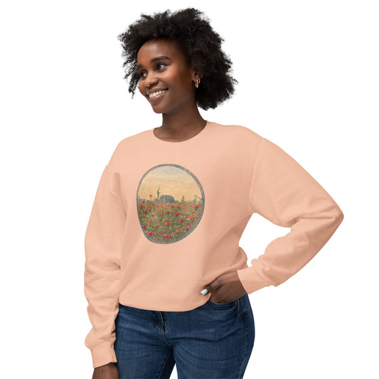 Field of Zinnias Graphic Lightweight Sweatshirt