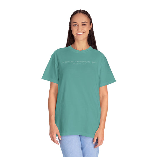 Saint Carlo Acutis - Eucharist Highway to Heaven - Graphic T-Shirt