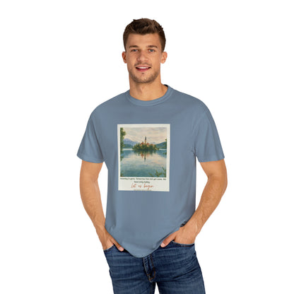 Lake Bled Watercolor Graphic with Saint Mother Teresa Quote T-Shirt