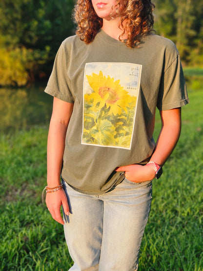 Sunflower (Seek what is Above) Watercolor T-Shirt