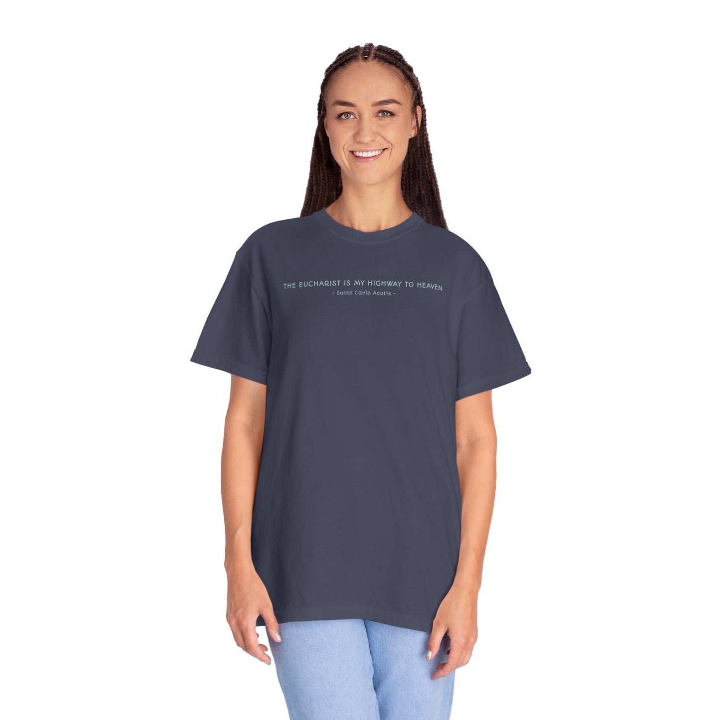Saint Carlo Acutis - Eucharist Highway to Heaven - Graphic T-Shirt