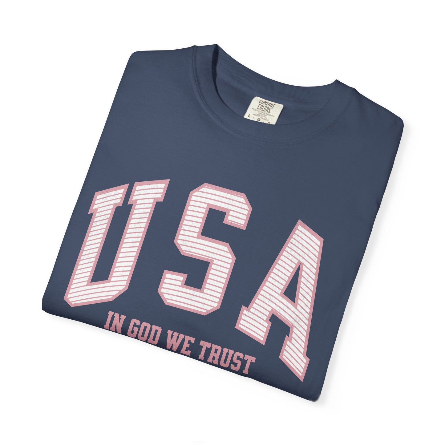 USA - In God We Trust - Distressed Stripe T-Shirt