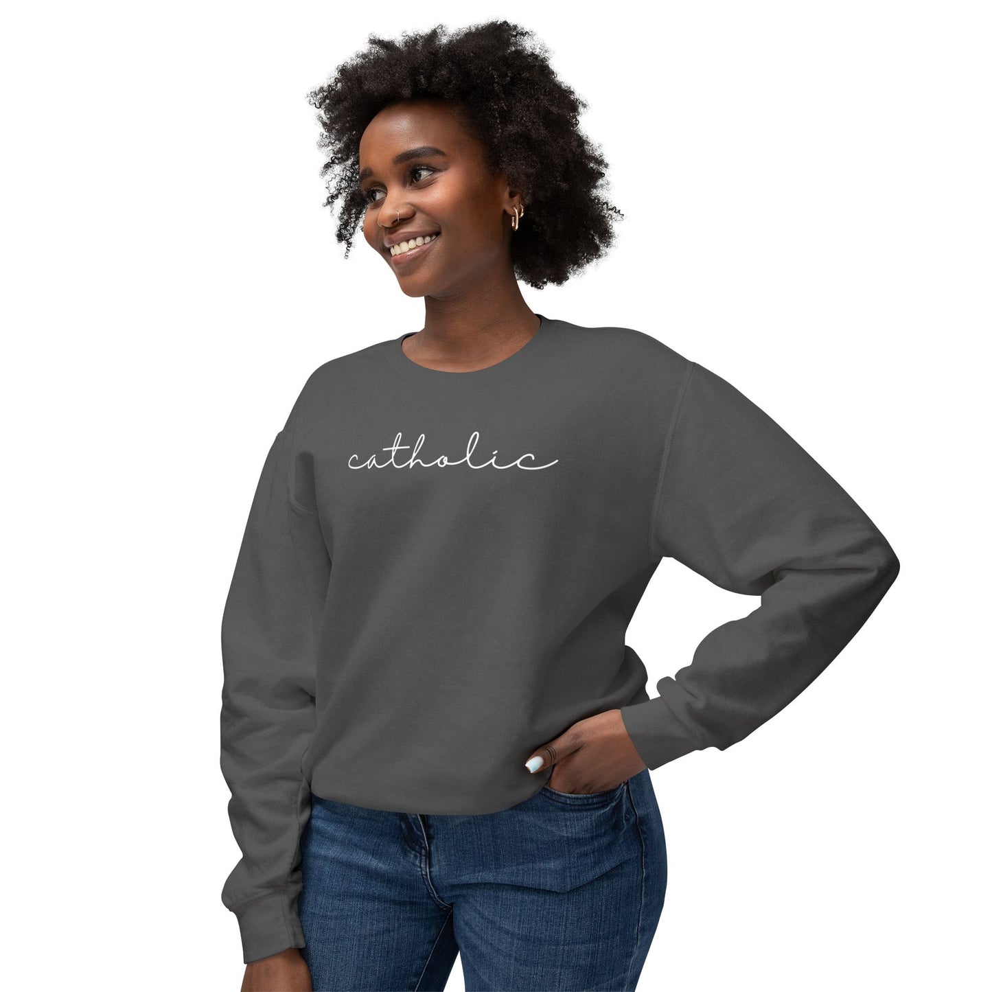 Catholic Script Lightweight Sweatshirt