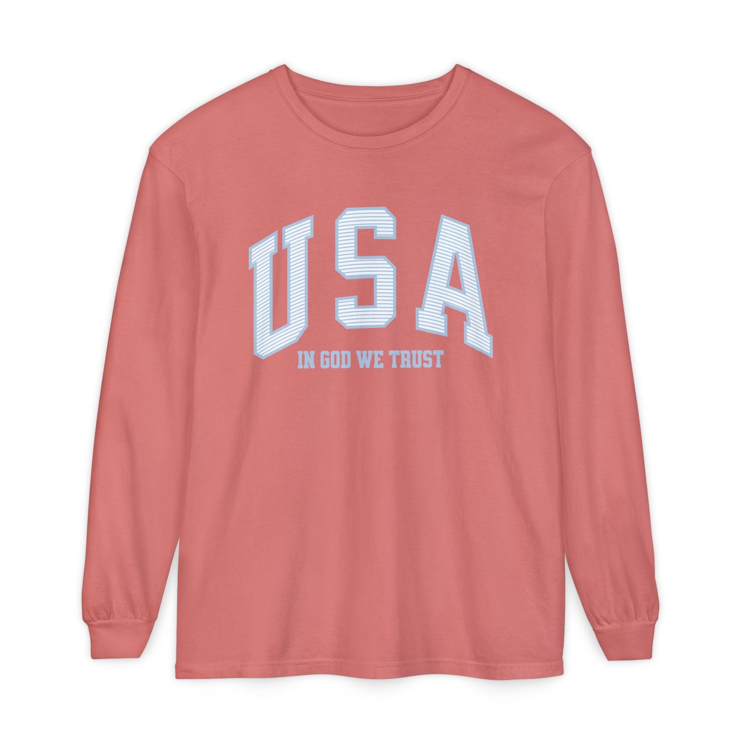 USA Striped In God We Trust Long Sleeve T-Shirt