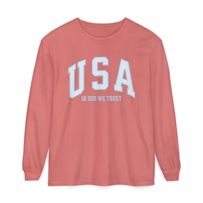 USA Striped In God We Trust Long Sleeve T-Shirt