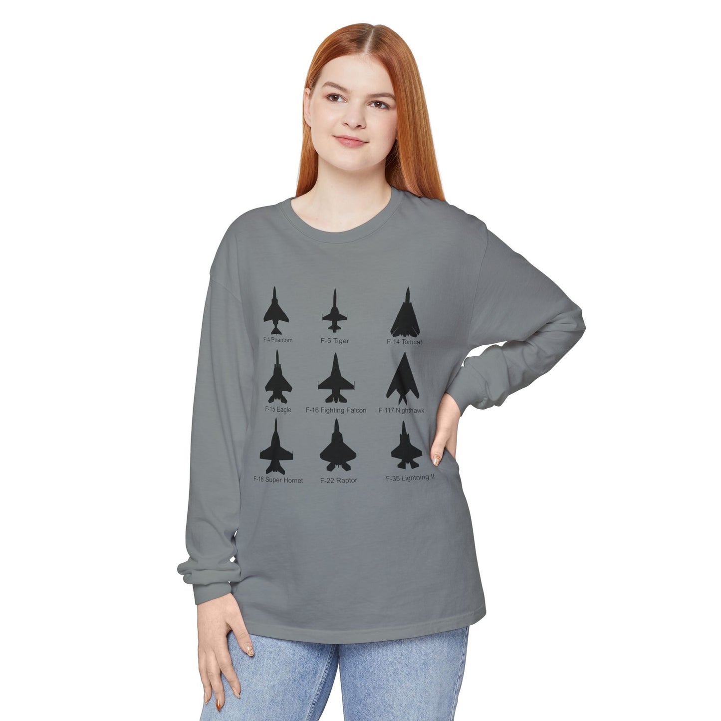 United States Fighter Jets Graphic Long Sleeve Tee