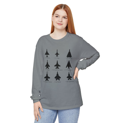 United States Fighter Jets Graphic Long Sleeve Tee