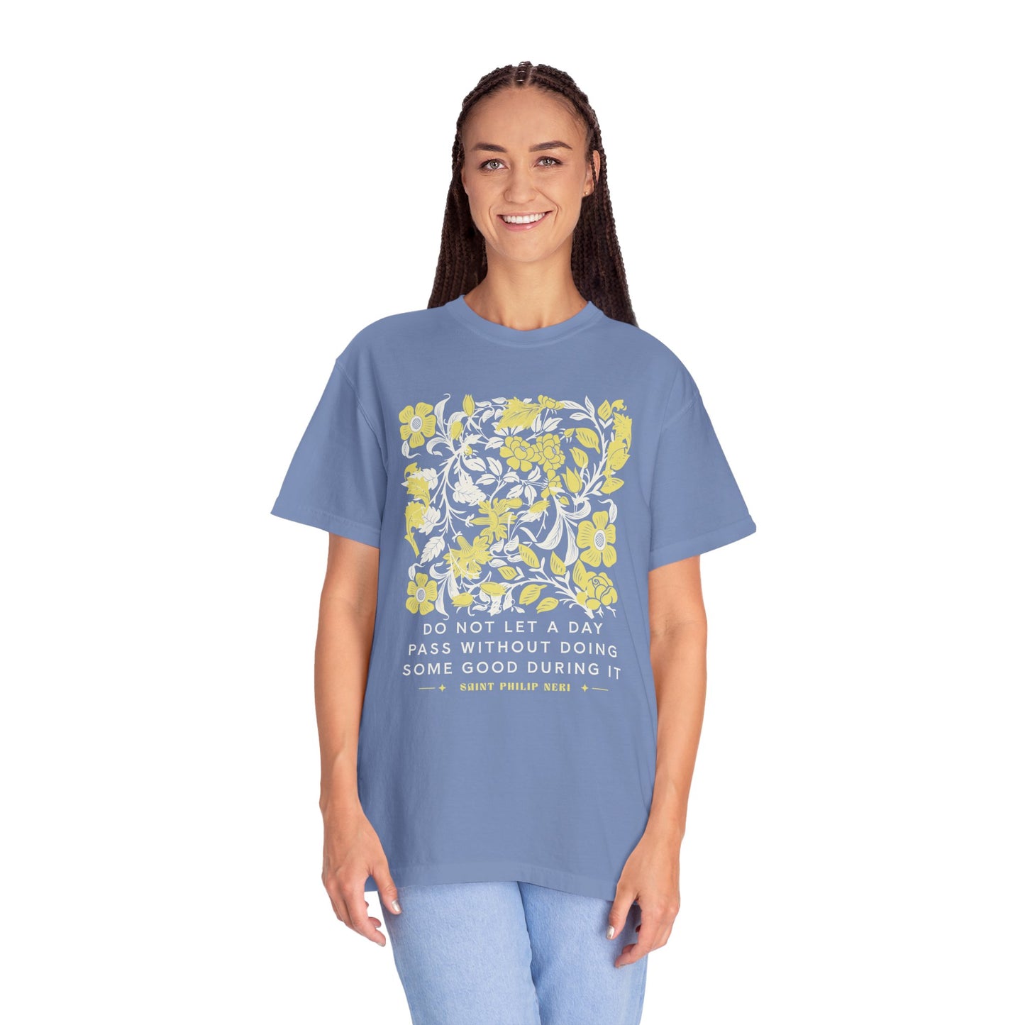 Saint Philip Neri Floral Graphic T-Shirt