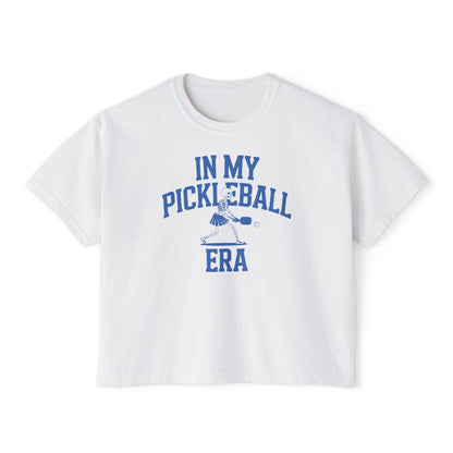 Pickleball Era Skeleton Women's Boxy Crop Tee