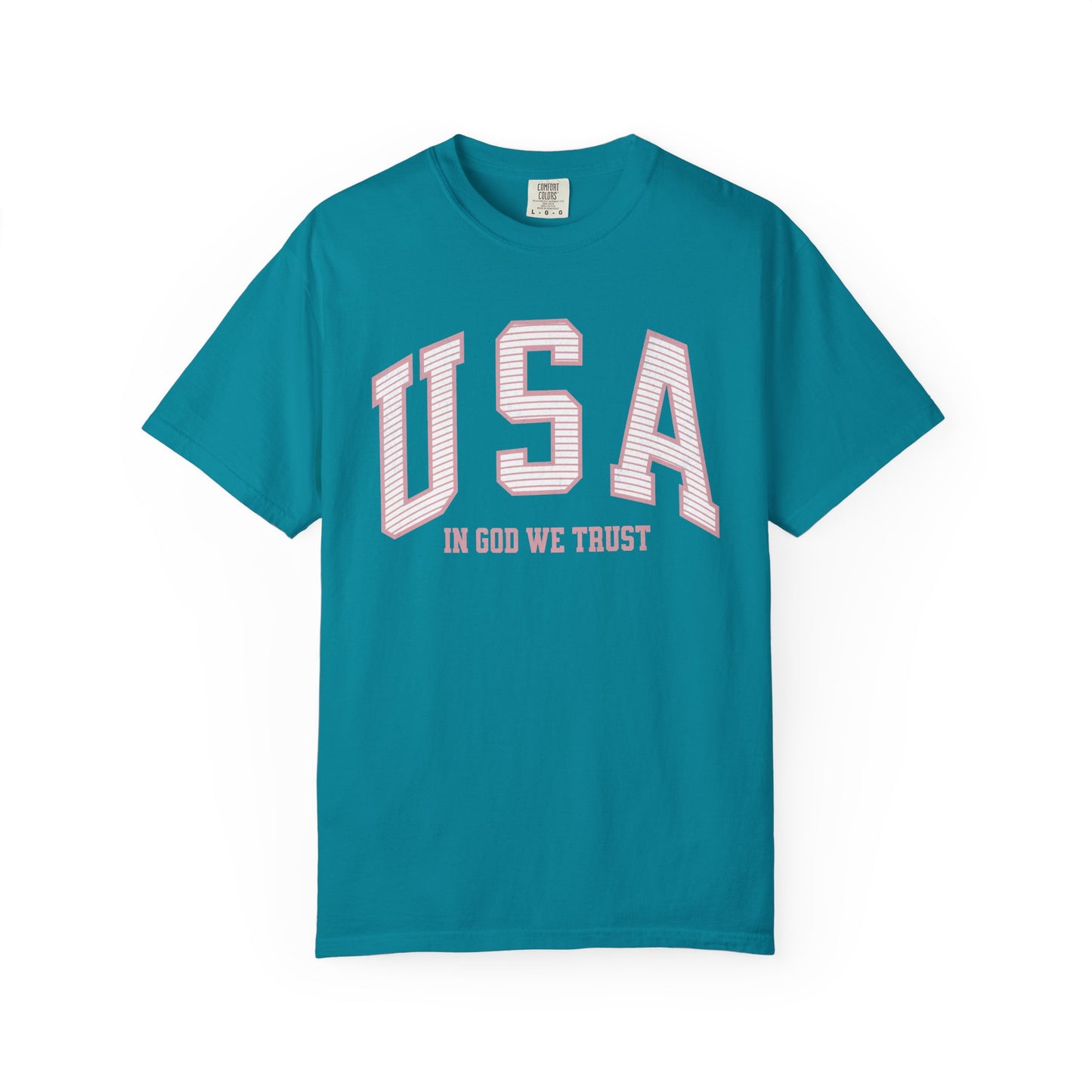 USA - In God We Trust - Distressed Stripe T-Shirt