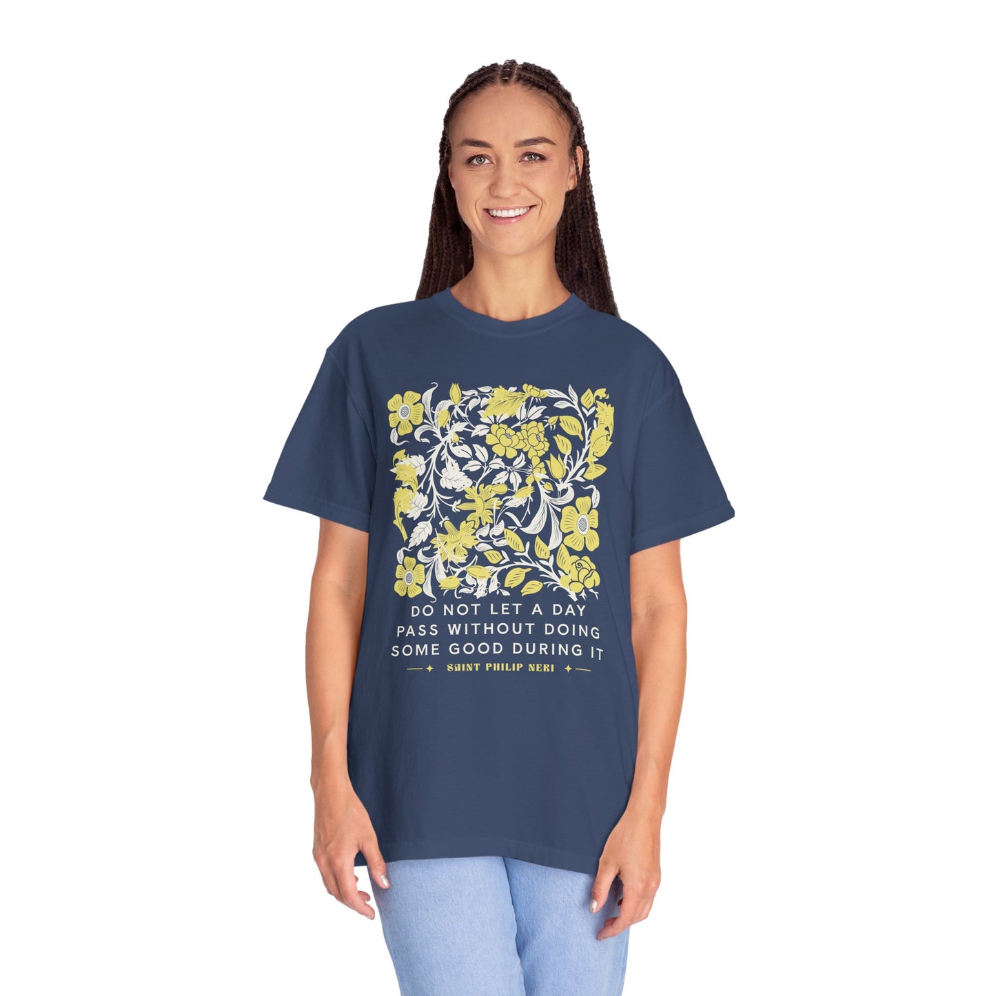 Saint Philip Neri Floral Graphic T-Shirt