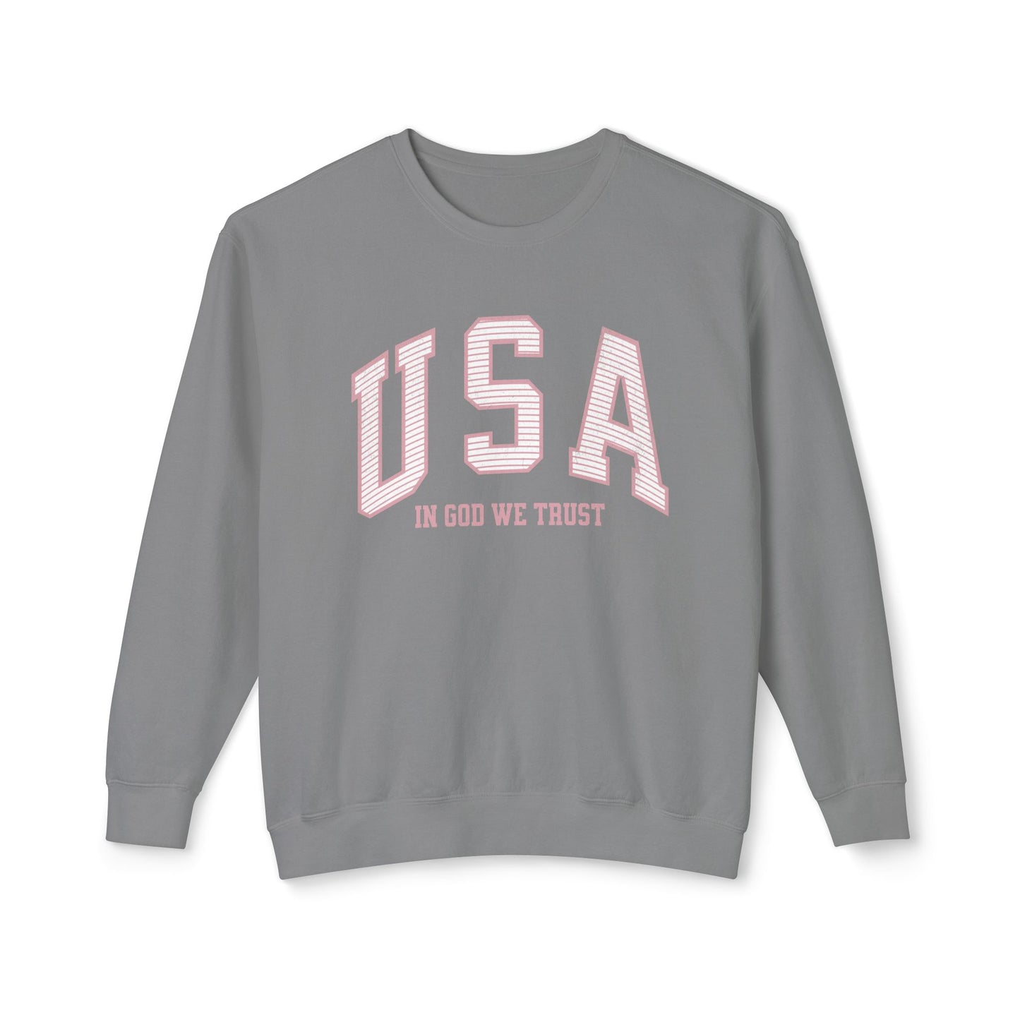 USA Striped In God We Trust Lightweight Sweatshirt