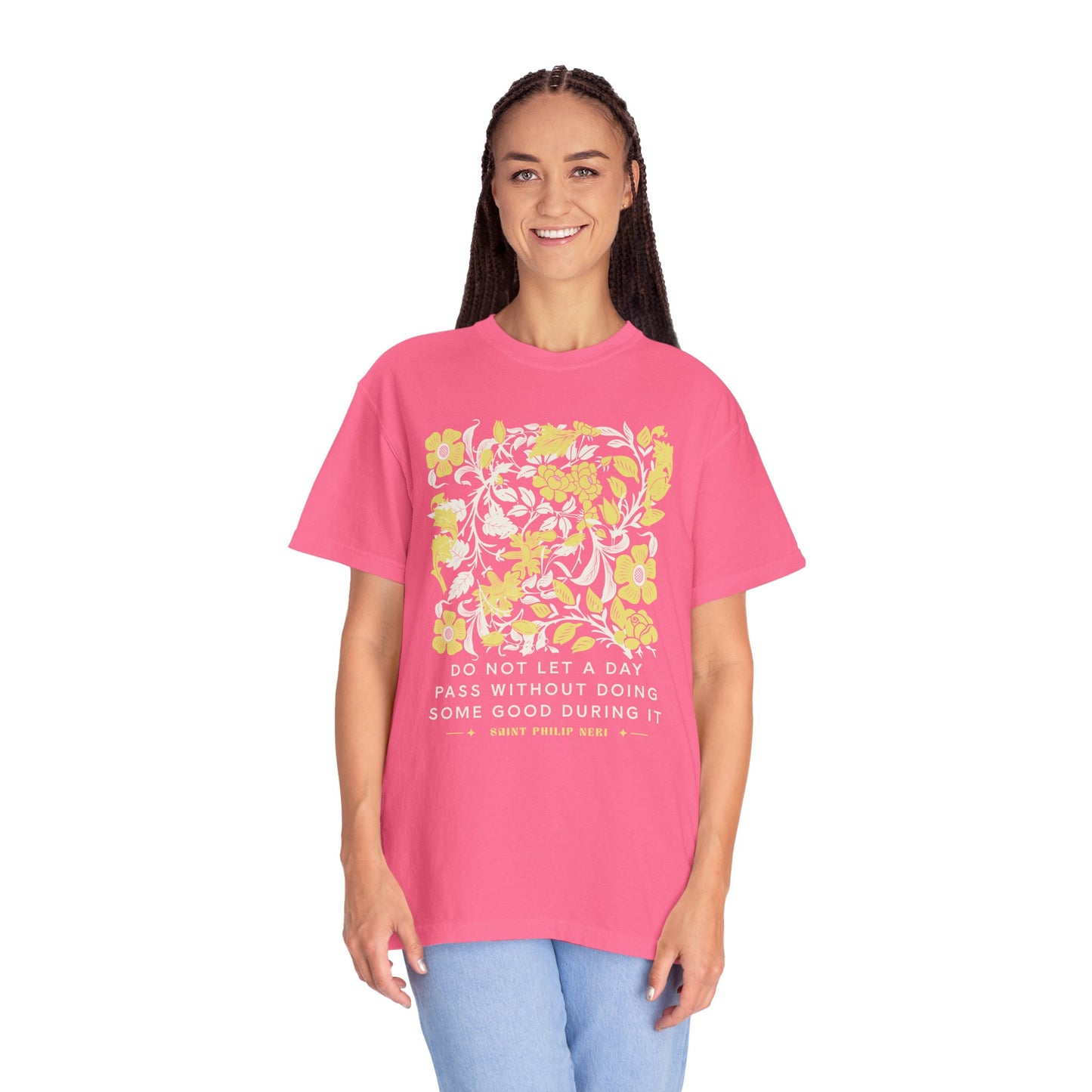 Saint Philip Neri Floral Graphic T-Shirt