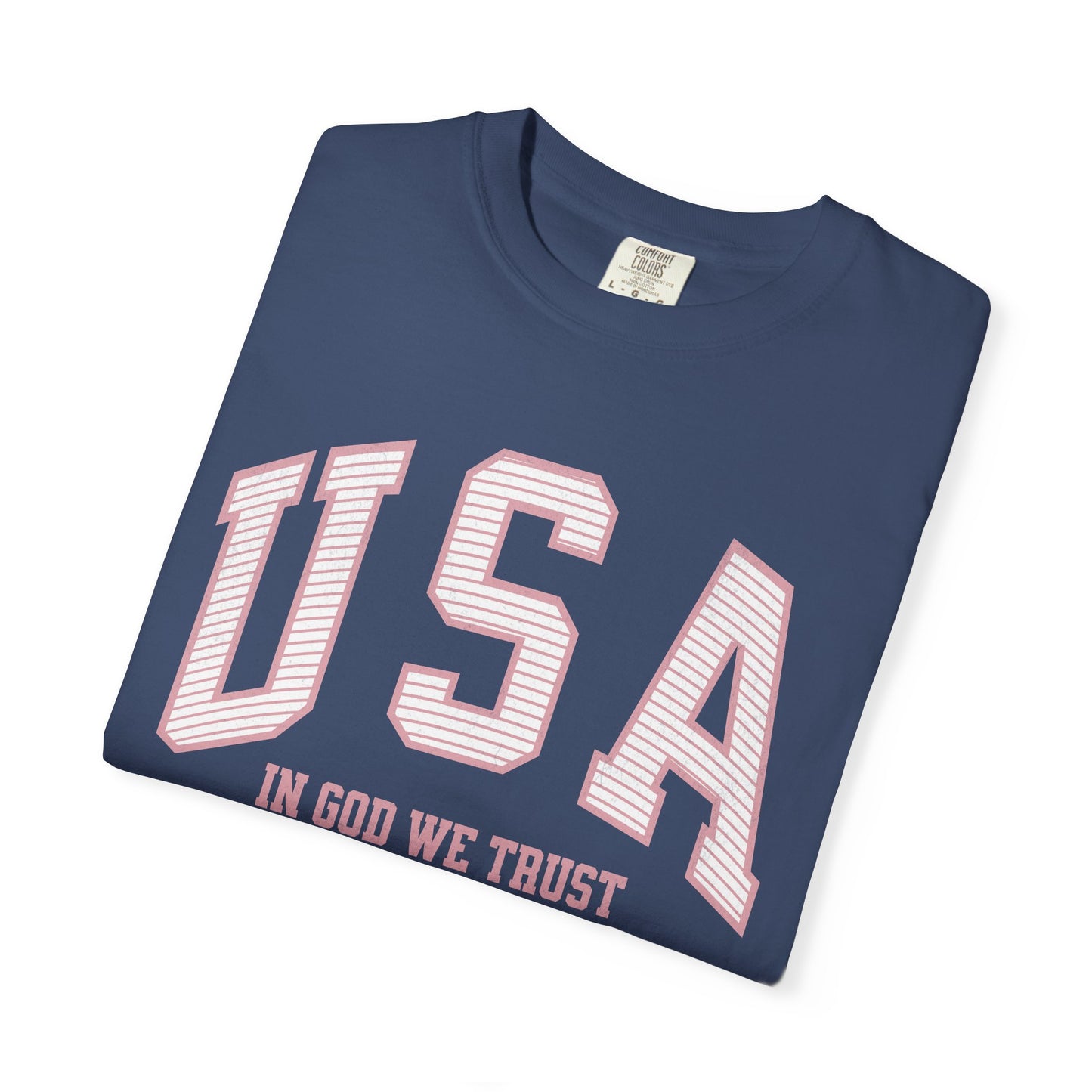 USA - In God We Trust - Distressed Stripe T-Shirt