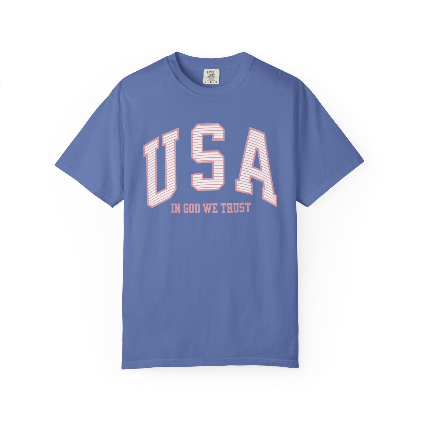 USA - In God We Trust - Distressed Stripe T-Shirt