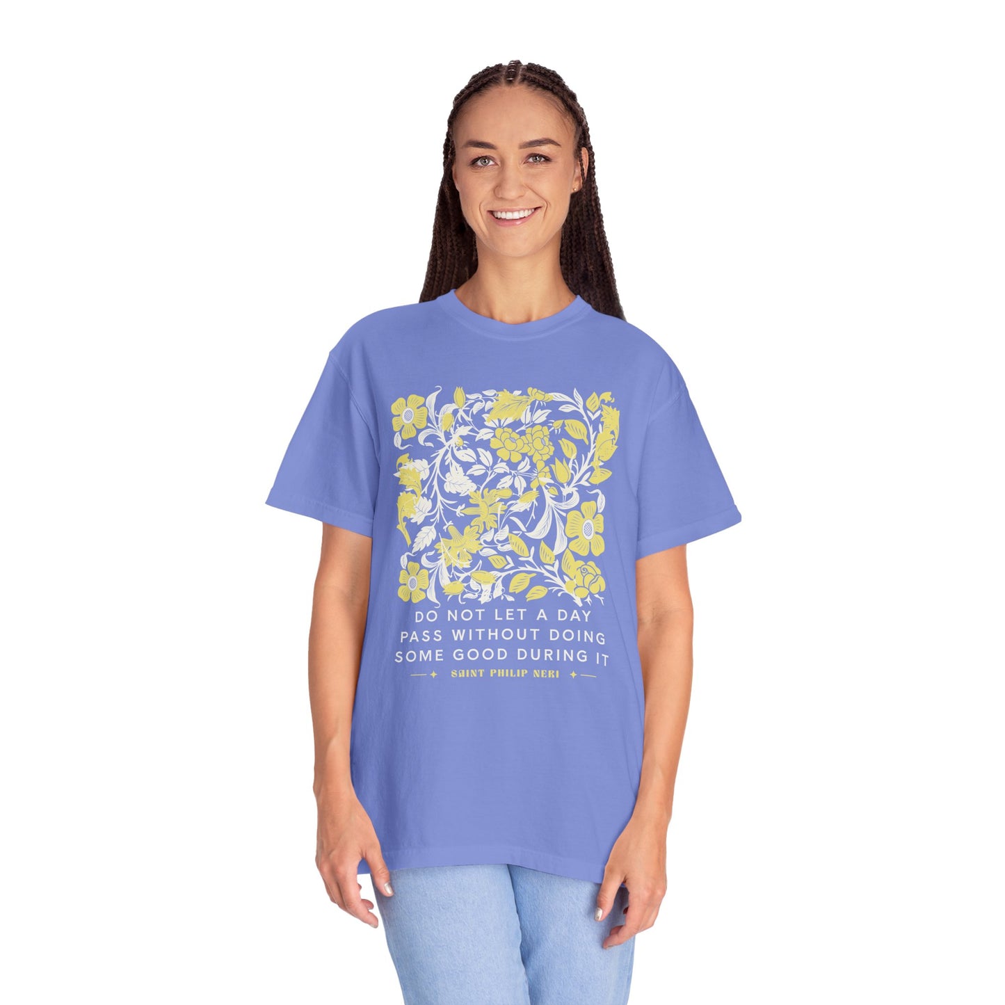 Saint Philip Neri Floral Graphic T-Shirt
