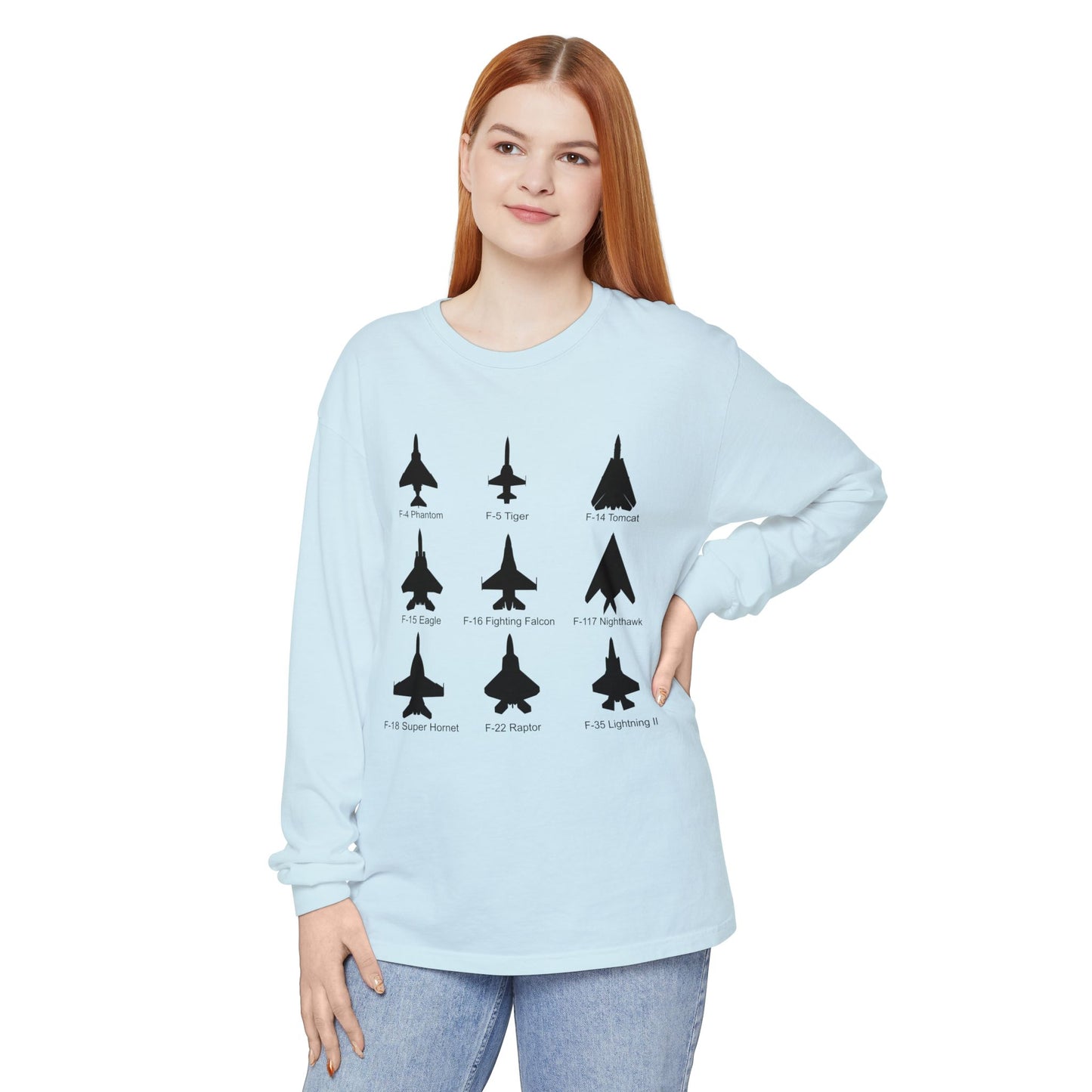United States Fighter Jets Graphic Long Sleeve Tee