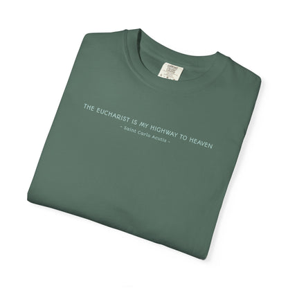 Saint Carlo Acutis - Eucharist Highway to Heaven - Graphic T-Shirt