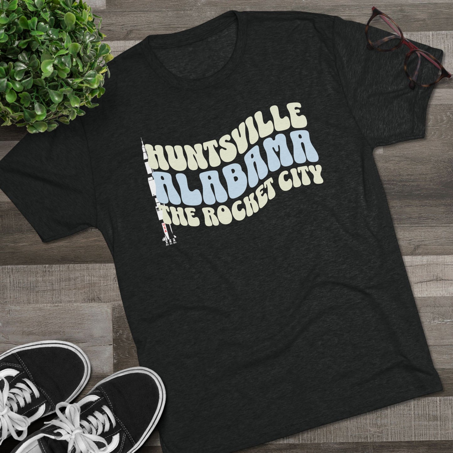 Huntsville AL Rocket City Wavy Font T-Shirt