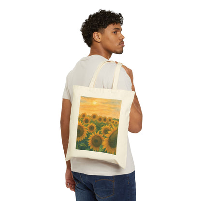 Sunflower Field at Sunset Watercolor Tote