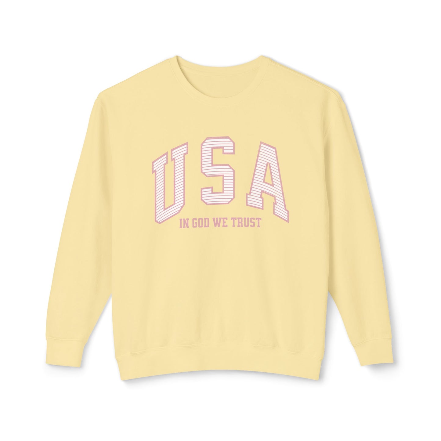USA Striped In God We Trust Lightweight Sweatshirt